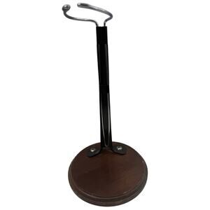 Vintage 80s Dynasty Doll Stand Wood Base Metal Holder 8” Taiwan